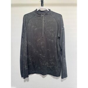 Lululemon Metal Vent Tech 1/4 Zip Pullover Mens Large Black Grey Splatter Print